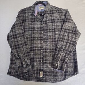 Men's Black and Gray Plaid‎ Shirt